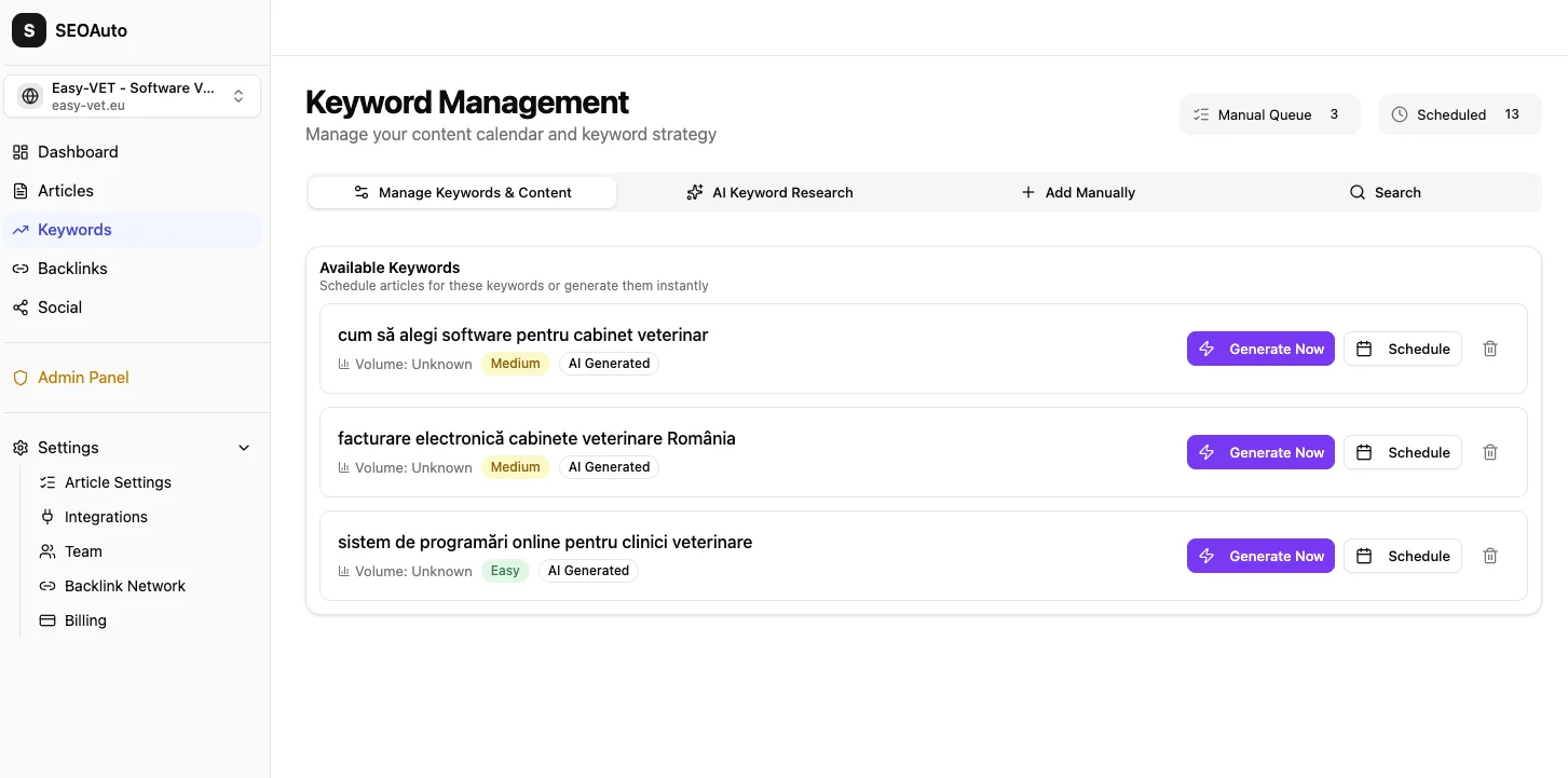SEOAuto keyword ranking tracker